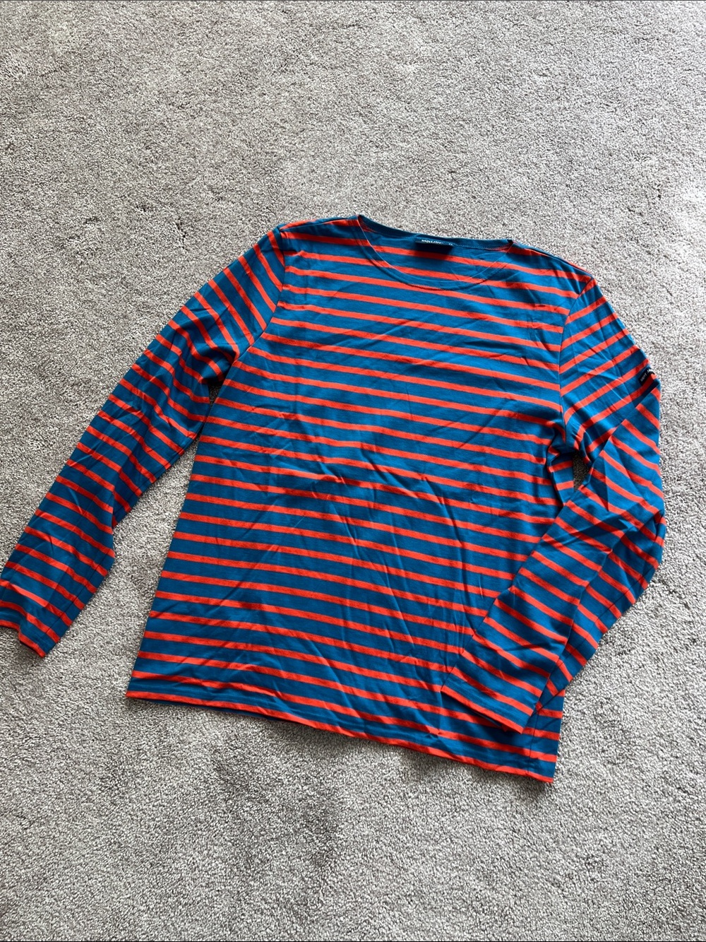 Saint James Blue and Red Striped Tee